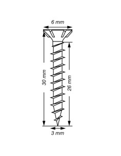 Spax T-STAR MAIS cabeça fresada TORX T10 Aço inoxidável A2 3x30 rosca total microparafusos 2