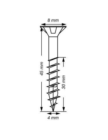 Spax T-STAR MAIS cabeça fresada TORX T20 Aço inoxidável A2 4X45 roscado sobre 30