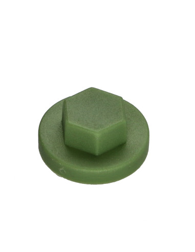 Capa cabeça hexagonal Polietileno RAL6011 verde água Para parafusos autoperfurantes ou para chapa Ø 6.3