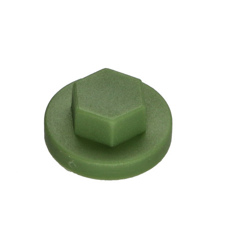 Capa cabeça hexagonal Polietileno RAL6011 verde água Para parafusos autoperfurantes ou para chapa Ø 6.3