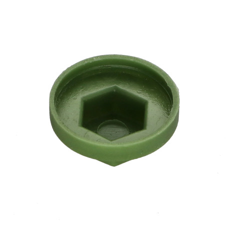 Capa cabeça hexagonal Polietileno RAL6011 verde água Para parafusos autoperfurantes ou para chapa Ø 6.3