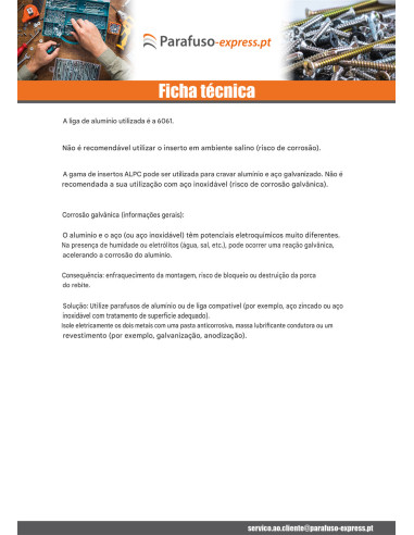 Porca rebite M10X17 ALPC 30 Alumínio espessura de serrilha 1 con 3,5