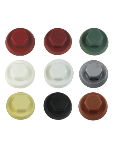Capa cabeça hexagonal Polietileno RAL9002 branco acinzentado Para parafusos autoperfurantes ou para chapa Ø 4,8-5,5
