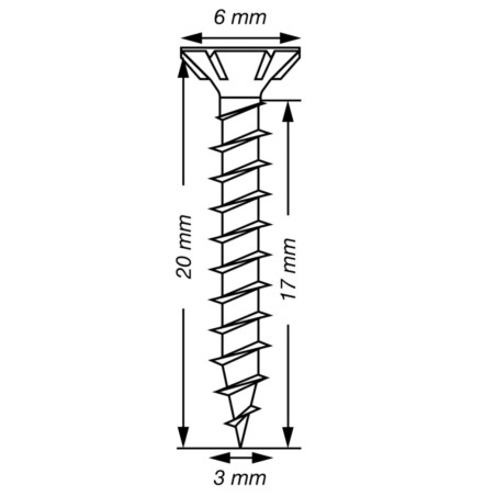 Spax T-STAR MAIS cabeça fresada TORX T10 Aço inoxidável A2 3X20 rosca total microparafusos