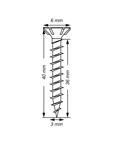 Spax T-STAR MAIS cabeça fresada TORX T10 Aço inoxidável A2 3X40 rosca total microparafusos