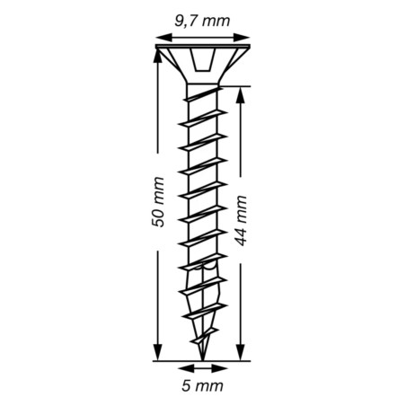 Spax T-STAR MAIS cabeça fresada TORX T20 Aço inoxidável A2 5X50 rosca total