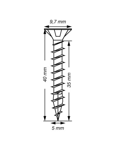 Spax T-STAR MAIS cabeça fresada TORX T20 Aço inoxidável A2 5X40 rosca total