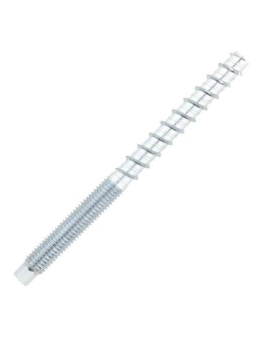 Parafuso de betão dupla roscado TORX T5 6X100 M8 Aço zinco branco