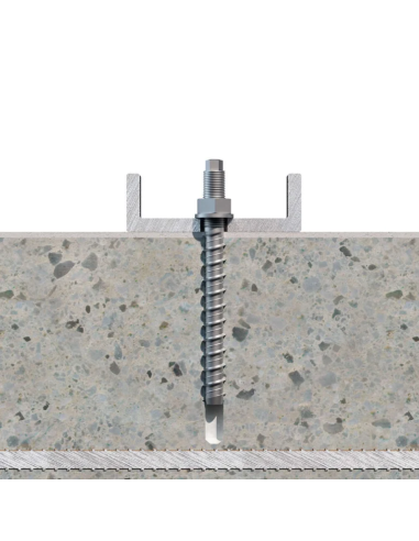 Parafuso de betão dupla roscado TORX T5 6X100 M8 Aço zinco branco