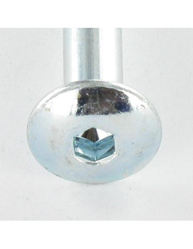 PARAFUSO cabeça de cogumelo chave de 4 M7X65 roscado sobre 12 passo de rosca de 100 Aço zinco branco