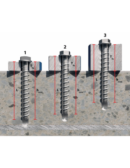 Parafuso de betão dupla roscado TORX T5 6X100 M8 Aço zinco branco