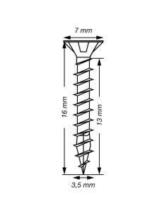 Spax T-STAR MAIS cabeça fresada TORX T15 Aço inoxidável A2 3,5 x 16 rosca total 2