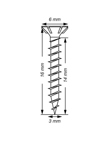 Spax T-STAR MAIS cabeça fresada TORX T10 Aço inoxidável A2 3X16 rosca total microparafusos