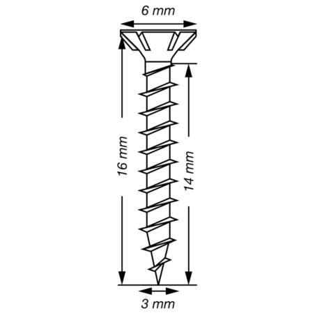 Spax T-STAR MAIS cabeça fresada TORX T10 Aço inoxidável A2 3X16 rosca total microparafusos