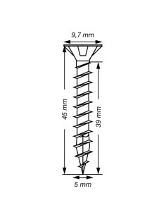 Spax T-STAR MAIS cabeça fresada TORX T20 Aço inoxidável A2 5X45 rosca total 2