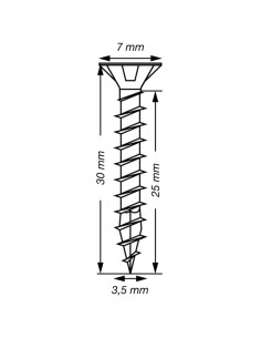 Spax T-STAR MAIS cabeça fresada TORX T15 Aço inoxidável A2 3,5 x 30 rosca total 2