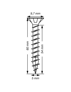 Spax T-STAR MAIS cabeça fresada TORX T20 Aço inoxidável A2 5X60 rosca total 2