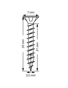 Spax T-STAR MAIS cabeça fresada TORX T15 Aço inoxidável A2 3,5 x 25 rosca total 2