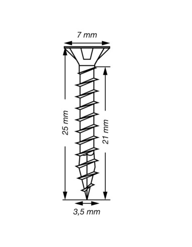 Spax T-STAR MAIS cabeça fresada TORX T15 Aço inoxidável A2 3,5 x 25 rosca total
