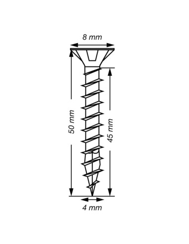 Spax T-STAR MAIS cabeça fresada TORX T20 Aço inoxidável A2 4X50 rosca total