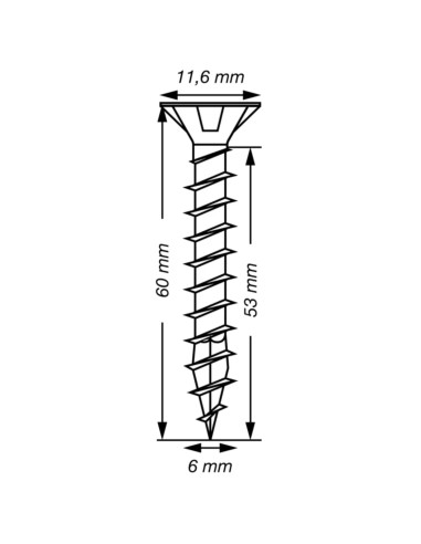Spax T-STAR MAIS cabeça fresada TORX T30 Aço inoxidável A2 6X60 rosca total
