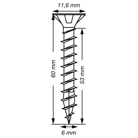 Spax T-STAR MAIS cabeça fresada TORX T30 Aço inoxidável A2 6X60 rosca total