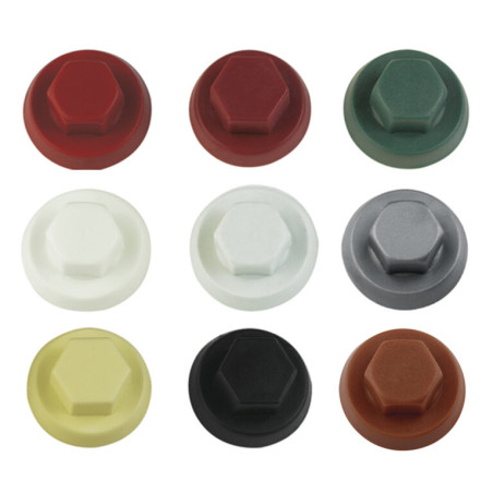 Capa cabeça hexagonal Polietileno RAL9003 branco de segurança Para parafusos autoperfurantes ou para chapa Ø 6.3