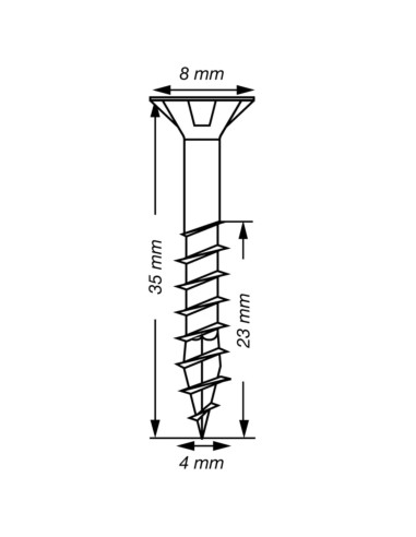 Spax T-STAR MAIS cabeça fresada TORX T20 Aço inoxidável A2 4X35 roscado sobre 23