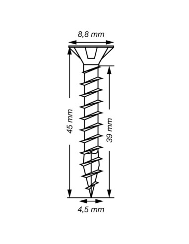 Spax T-STAR MAIS cabeça fresada TORX T20 Aço inoxidável A2 4,5X45 rosca total