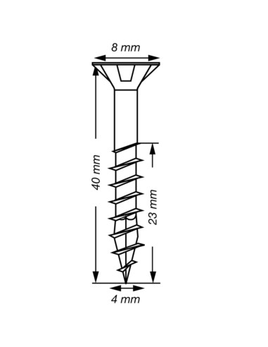 Spax T-STAR MAIS cabeça fresada TORX T20 Aço inoxidável A2 4X40 roscado sobre 23
