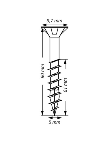 Spax T-STAR MAIS cabeça fresada TORX T20 Aço inoxidável A2 5X90 roscado sobre 61