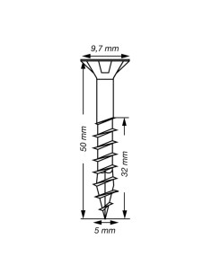 Spax T-STAR MAIS cabeça fresada TORX T20 Aço inoxidável A2 5X50 roscado sobre 32 2