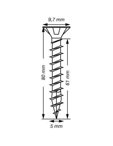 Spax T-STAR MAIS cabeça fresada TORX T20 Aço inoxidável A2 5X80 rosca total