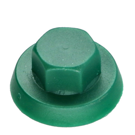 Capa cabeça hexagonal Polietileno RAL6028 Para parafusos autoperfurantes ou para chapa Ø 6.3