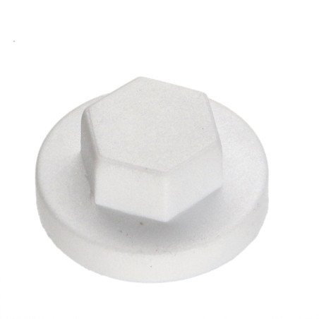 Capa cabeça hexagonal Polietileno RAL9010 branco puro Para parafusos autoperfurantes ou para chapa Ø 4,8-5,5