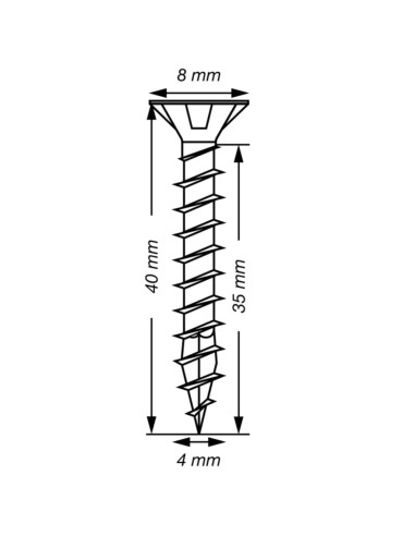 Spax T-STAR MAIS cabeça fresada TORX T20 Aço inoxidável A2 4X40 rosca total