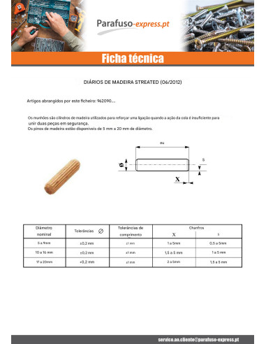 Buchas de madeira madeira STRIRES 8X35 - Parafuso Express