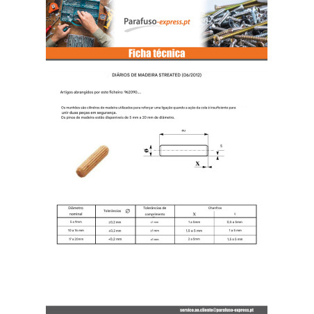 Buchas de madeira madeira STRIRES 8X35 - Parafuso Express