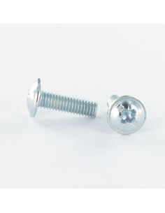 PARAFUSO cabeça de cogumelo Fenda Pozi M4X42 Aço zinco branco