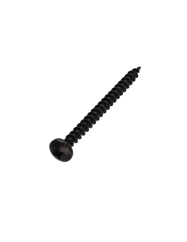 Parafuso de madeira aglomerado cabeça redonda Pozi PZ6 5X60 Aço zinco preto