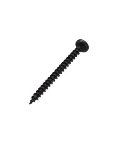 Parafuso de madeira aglomerado cabeça redonda Pozi PZ6 5X60 Aço zinco preto 2
