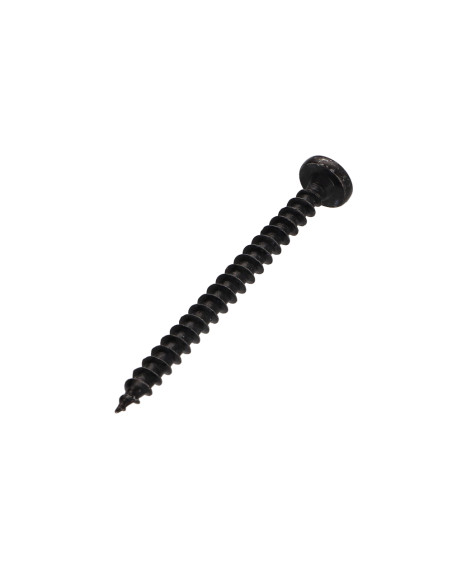 Parafuso de madeira aglomerado cabeça redonda Pozi PZ6 5X60 Aço zinco preto