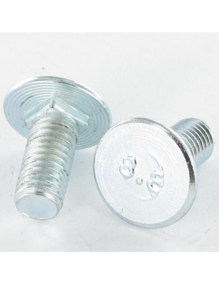 Parafuso de metais liso Coronel Carré M8X18 Classe 8.8 Aço zinco branco