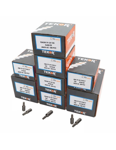 TEKOR PACOTE PRÓ 1800 PARAFUSO cabeça fresada dentado TORX Aço inoxidável A2