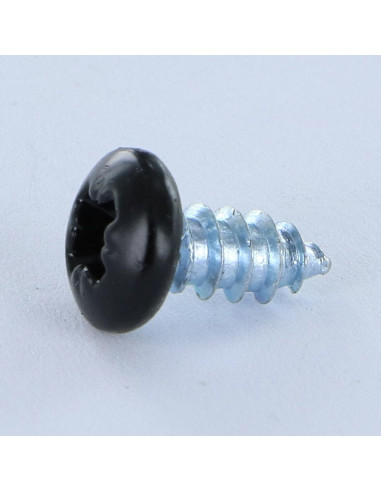 Parafuso de chapa cabeça abaulada larga Pozi 4,2 x 9,5 Aço zinco branco RAL9005 preto escuro