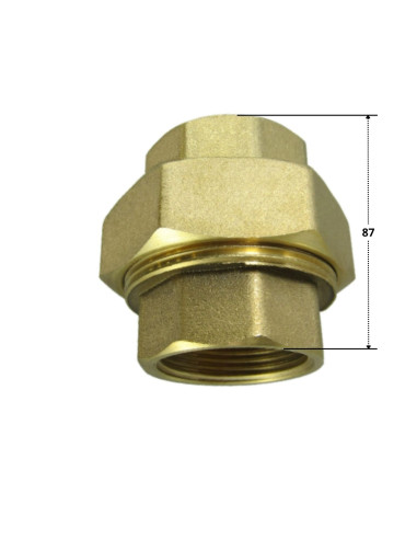 Conexão reta 66x76 (2"1/2) fêmea fêmea Bronze Figura 340