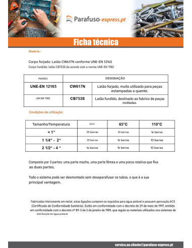 Conexão reta 50x60 (2") macho fêmea Bronze Figura 341