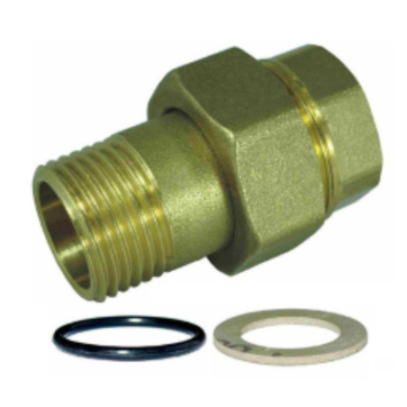Conexão reta com vedação em O-ring 20x27 (3/4") macho fêmea Bronze Figura 341