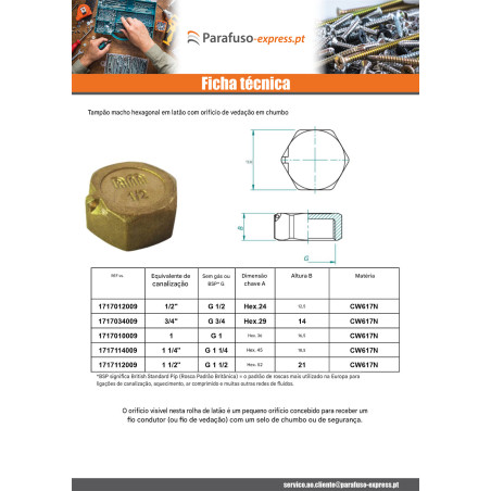 Plugue fêmea Figura 300 12x17 (3/8') Bronze - Parafuso Express