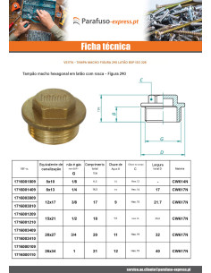 Plugue macho Figura 290 12x17 (3/8') Bronze - Parafuso Express 2